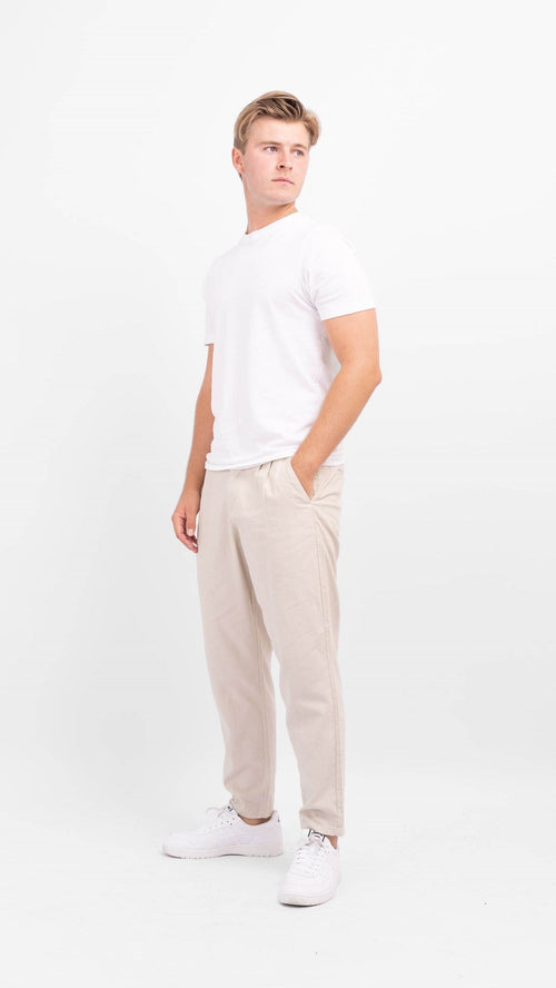 Linen Pants - Silver Lining - TeeShoppen Group™ - Pants - Only & Sons