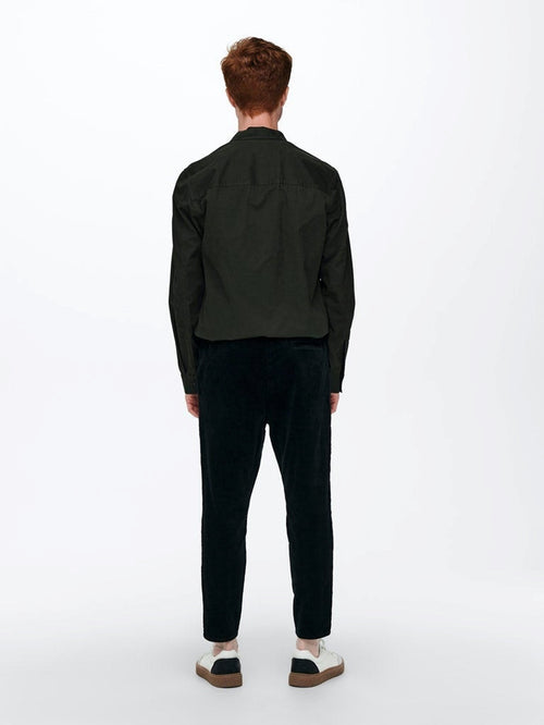 Linus Cropped Cord - Black - TeeShoppen Group™ - Pants - Only & Sons