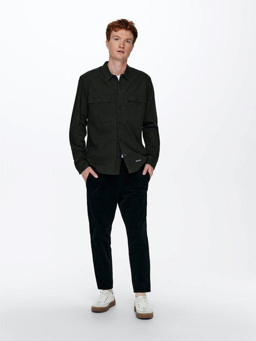 Linus Cropped Cord - Black - TeeShoppen Group™ - Pants - Only & Sons