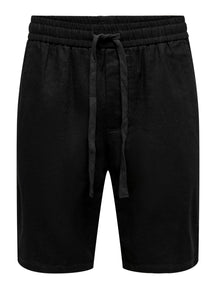 Linus Linen Shorts - Black