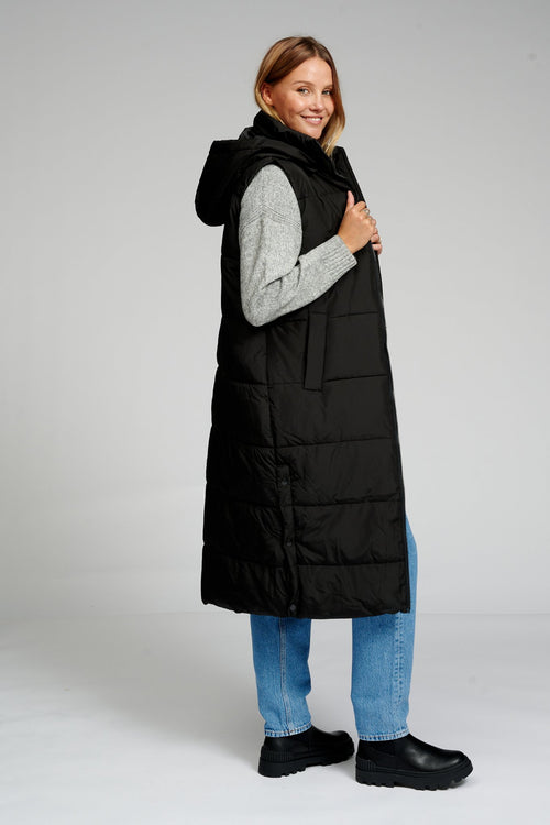 Long Puffer Vest - Black - TeeShoppen Group™ - Jacket - TeeShoppen