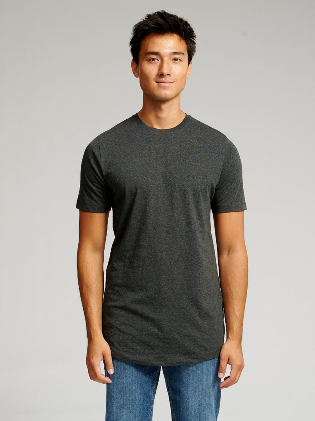 Langes T -Shirt - dunkelgraue Melange