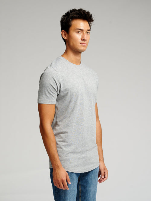 Long T-shirt - Grey Melange - TeeShoppen Group™ - T-shirt - TeeShoppen