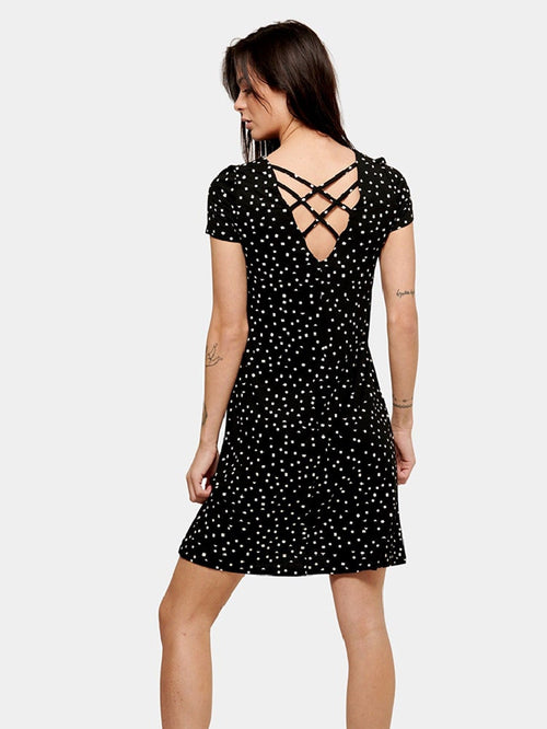 Loose dress with back details - Black triangle square - TeeShoppen Group™ - Dress - ONLY