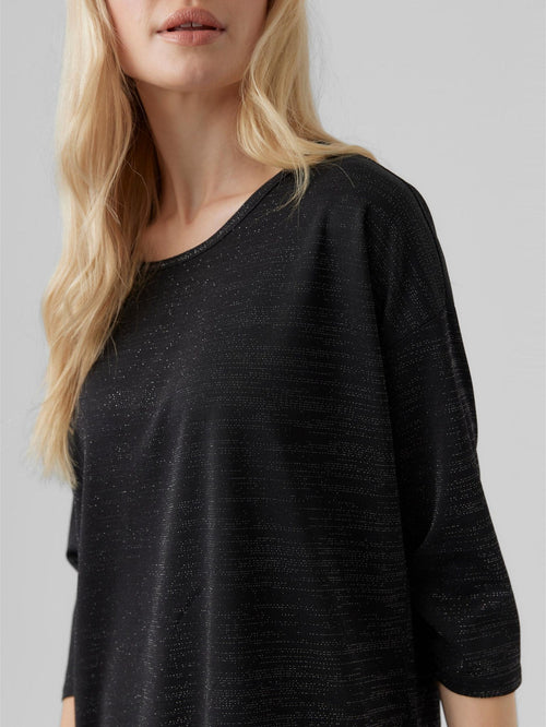 Malena Lurex Bluse - Sort - TeeShoppen Group™ - Formal Shirts & Blouses - Vero Moda