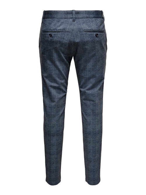Mark Check Pants - Dress Blue - TeeShoppen Group™ - Pants - Only & Sons
