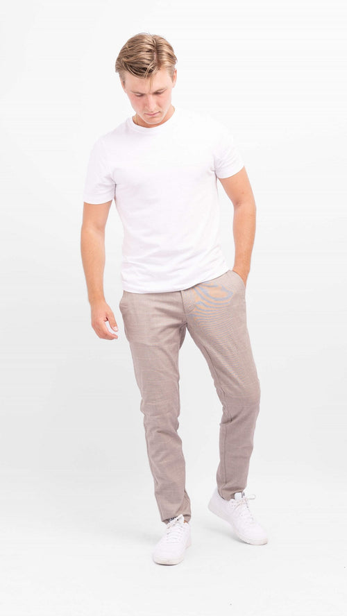 Mark Pants checkered - Beige - TeeShoppen Group™ - Pants - Only & Sons