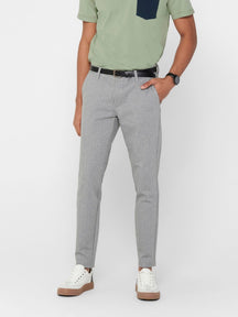 Mark Pants - Light Gray Striped