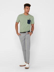 Mark Pants - Light Gray Striped