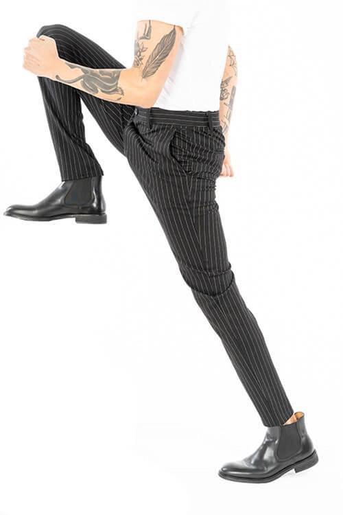 Mark Pants - Stripe Black (stretch pants) - TeeShoppen Group™ - Pants - Only & Sons