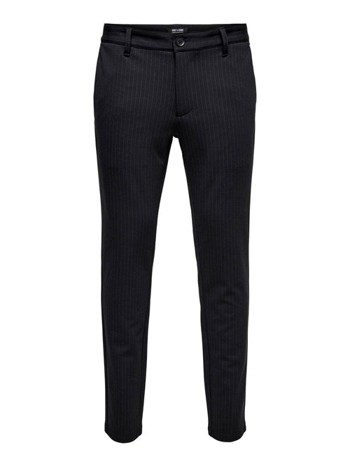 Mark Pants - Striped Black - TeeShoppen Group™ - Pants - Only & Sons