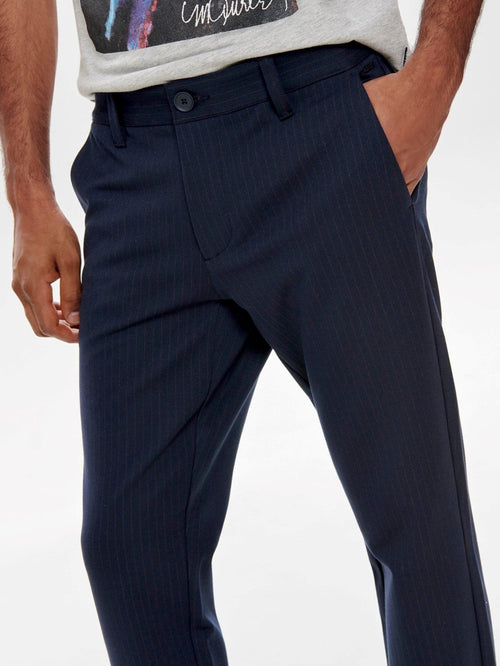 Mark Striped Pants - Rosin/Dark Navy - TeeShoppen Group™ - Pants - Only & Sons