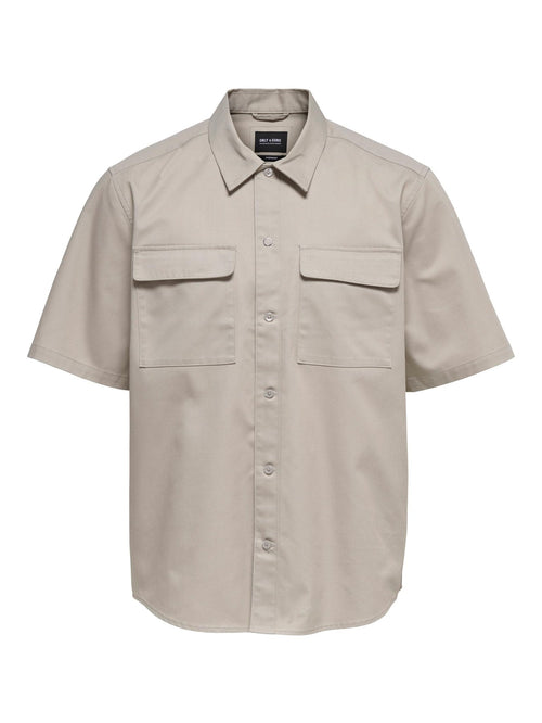 Matti Twill Overshirt - Silver Lining - TeeShoppen Group™ - Formal Shirts & Blouses - Only & Sons