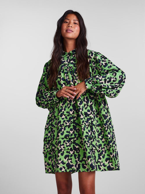 Meline Mini Kjole - Grass Green - TeeShoppen Group™ - Dress - PIECES