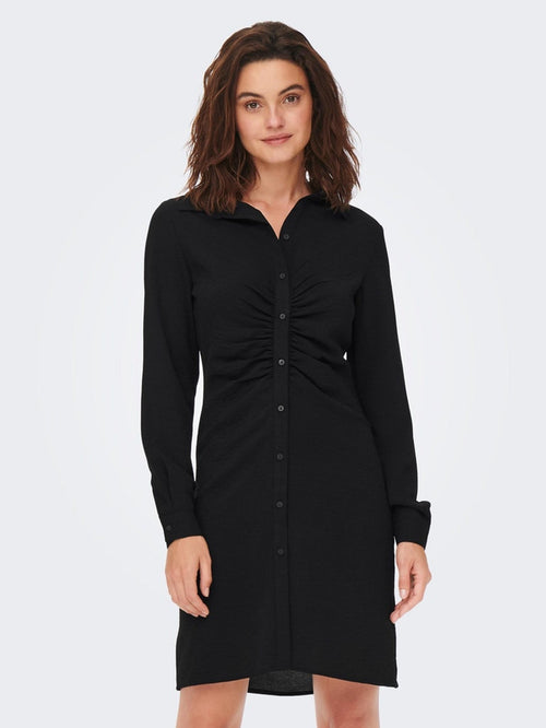 Mette Wrinkle Dress - Black - TeeShoppen Group™ - Formal Shirts & Blouses - ONLY