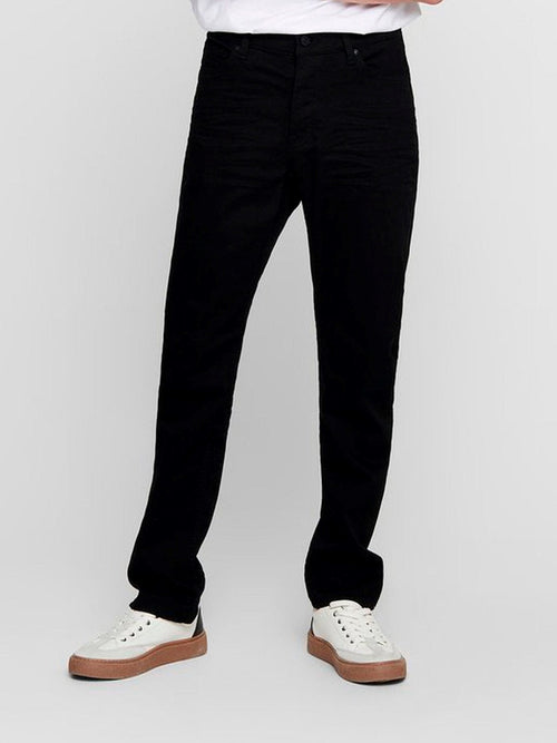 Mike Stretch Jeans - Black (Wide fit) - TeeShoppen Group™ - Jeans - Only & Sons