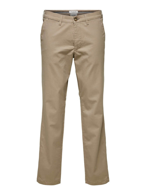 Miles Flex chino pant - Beige (organic cotton) - TeeShoppen Group™ - Pants - Selected Homme
