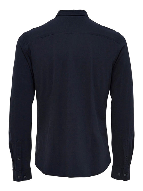 Miles Stretch Shirt - Dark Navy - TeeShoppen Group™ - Formal Shirts & Blouses - Only & Sons