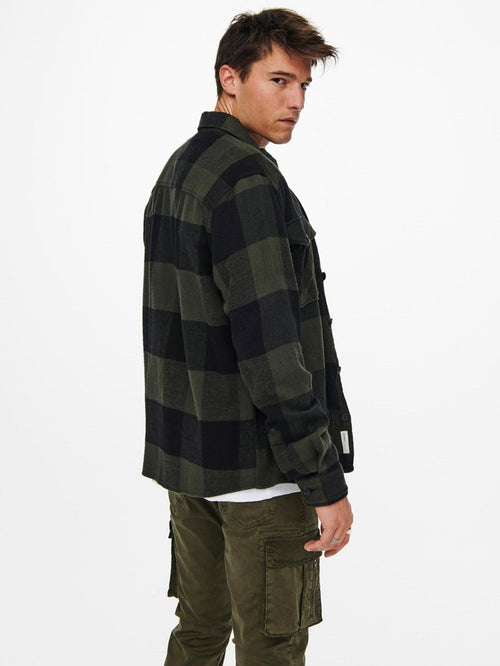 Milo Mønstret Overshirt - Forest Night - TeeShoppen Group™ - Formal Shirts & Blouses - Only & Sons