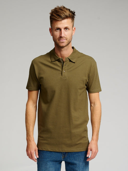 Muscle Polo Shirt - Army Green - TeeShoppen Group™ - T-shirt - TeeShoppen