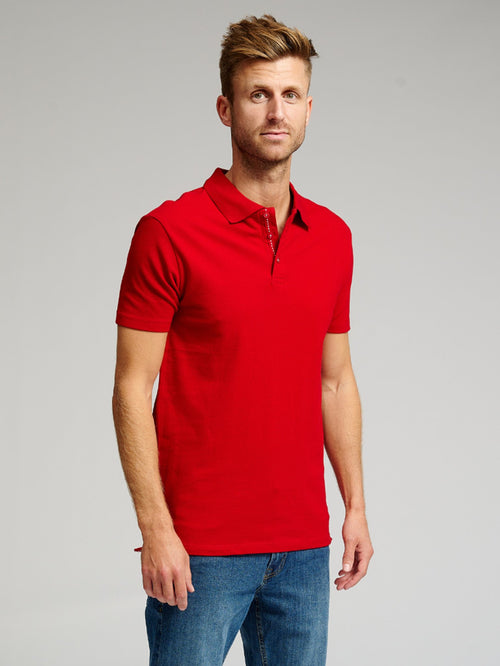 Muscle Polo Shirt - Red - TeeShoppen Group™ - T-shirt - TeeShoppen