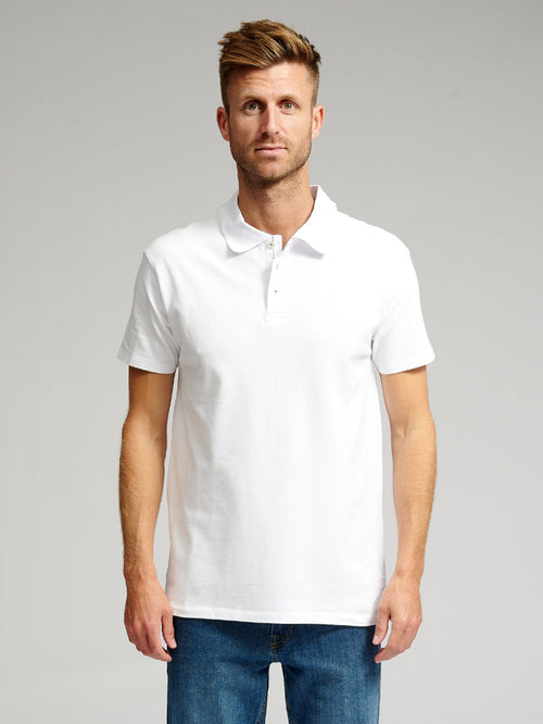Muscle Polo Shirt - White - TeeShoppen Group™ - T-shirt - TeeShoppen