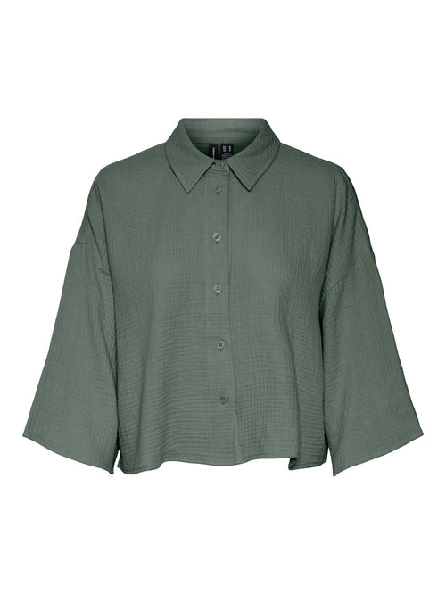 Natali Crop Shirt - Laurel Wreath - TeeShoppen Group™ - Formal Shirts & Blouses - Vero Moda