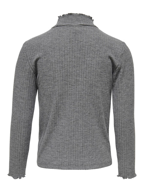 Nella long-sleeved sweater - Medium Gray Melange - TeeShoppen Group™ - T-shirt - Kids Only