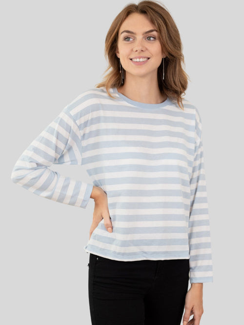 Nelli Long Sleeve Sweater - Light Blue - TeeShoppen Group™ - T-shirt - Vero Moda