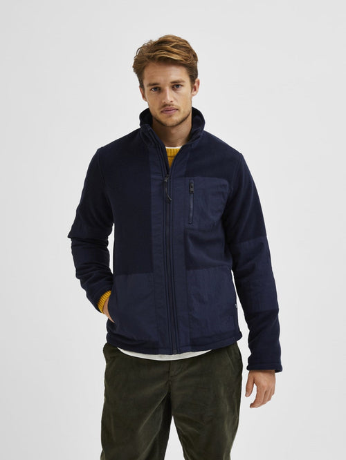 Nohr Fleece Jacket - Dark Navy - TeeShoppen Group™ - Jacket - Selected Homme