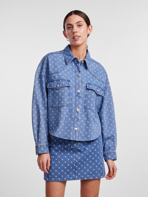 Nursel Skjorte - Medium Blue Denim - TeeShoppen Group™ - Formal Shirts & Blouses - PIECES