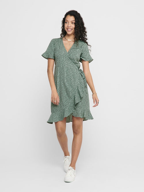 Olivia Wrap Dress - Chinois Green - TeeShoppen Group™ - Dress - ONLY