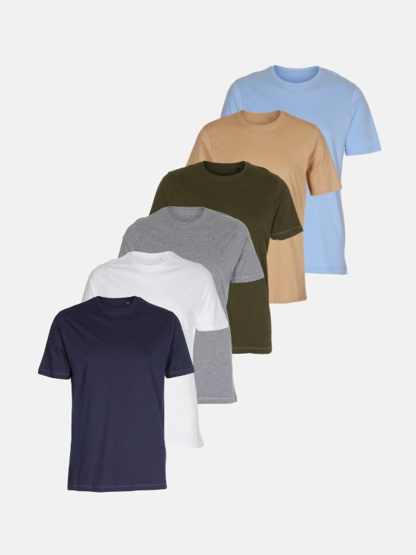 Organisch Basic T-Shirts-Paketgeschäft (6 Stcs.)