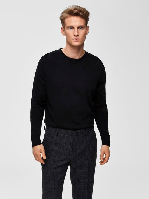 Organic Cotton Pullover - Black - TeeShoppen Group™ - Knitwear - Selected Homme