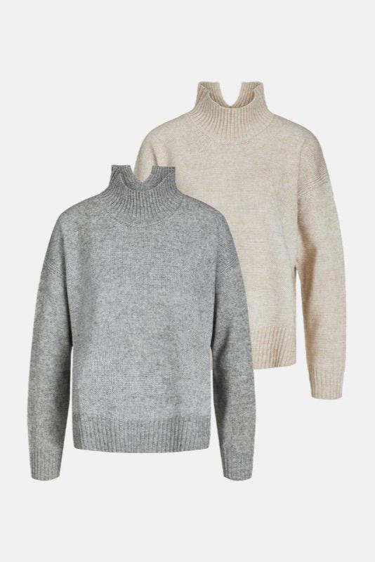 Oversized Strick -Rollkragenpullover -Pullover - Paketangebot (2 PCs.)