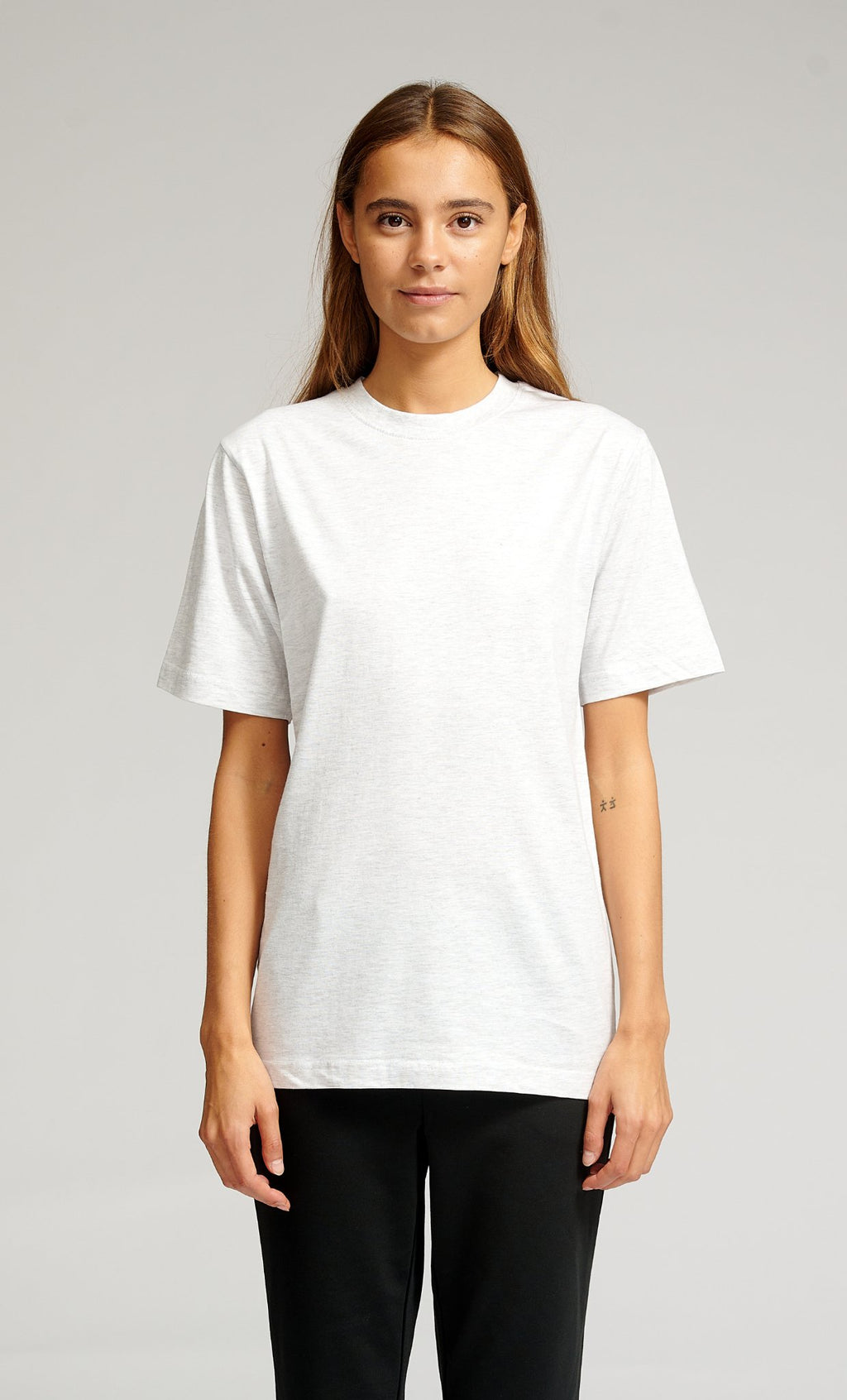 Übergroßes T -Shirt - hellgraue Melange