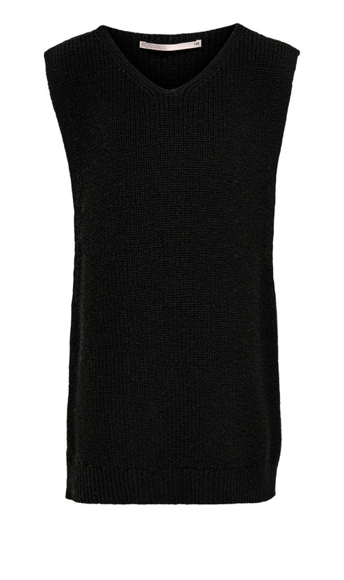 Paris V-neck Dress - Black - TeeShoppen Group™ - Knitwear - Kids Only