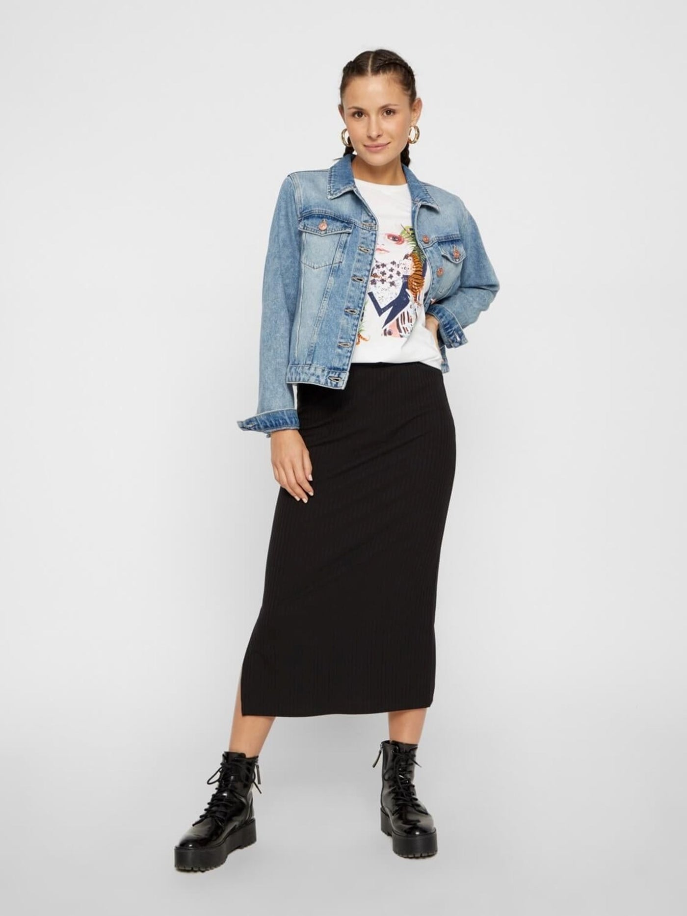 PCKYLIE mwMidiskirt - Schwarz - PIECES - Schwarz 4