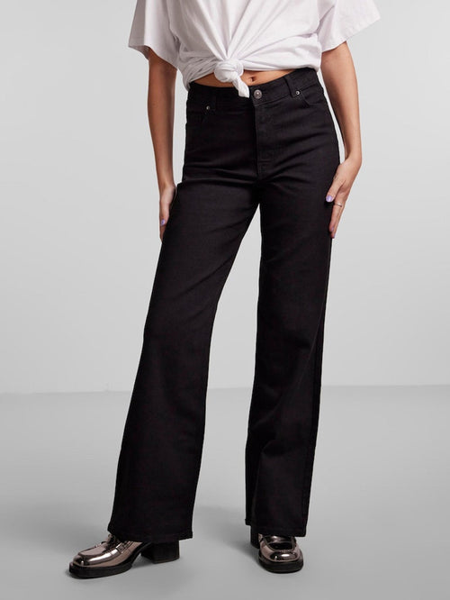 Peggy Wide Jeans - Sort - TeeShoppen Group™ - Jeans - PIECES