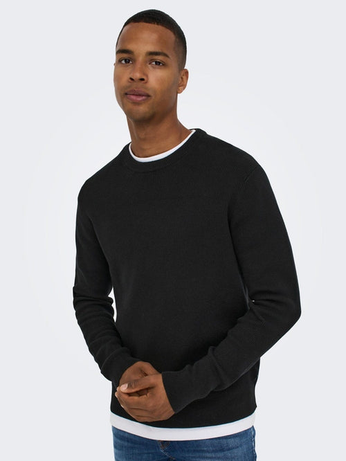 Phil Knit Pullover - Black - TeeShoppen Group™ - Knitwear - Only & Sons