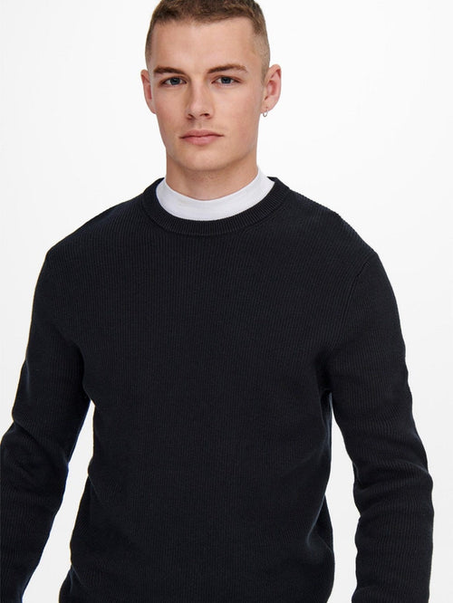 Phil Knit Pullover - Dark Navy - TeeShoppen Group™ - Knitwear - Only & Sons