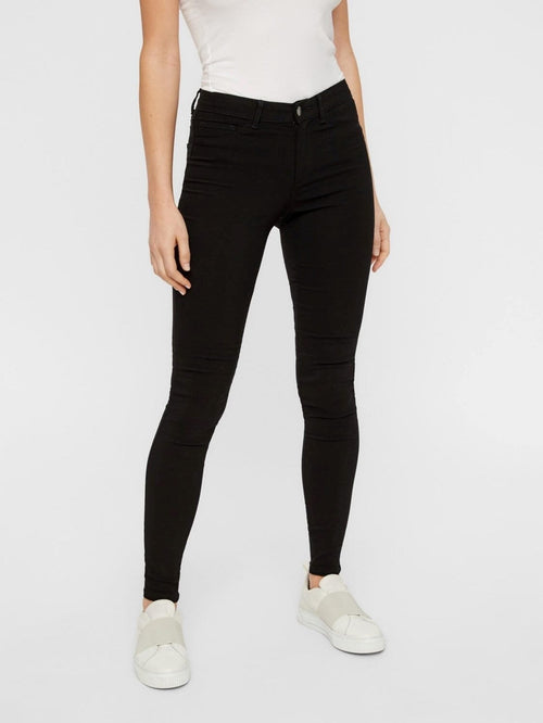 Pieces Jeans - Black (mid-waist) - TeeShoppen Group™ - Jeans - PIECES