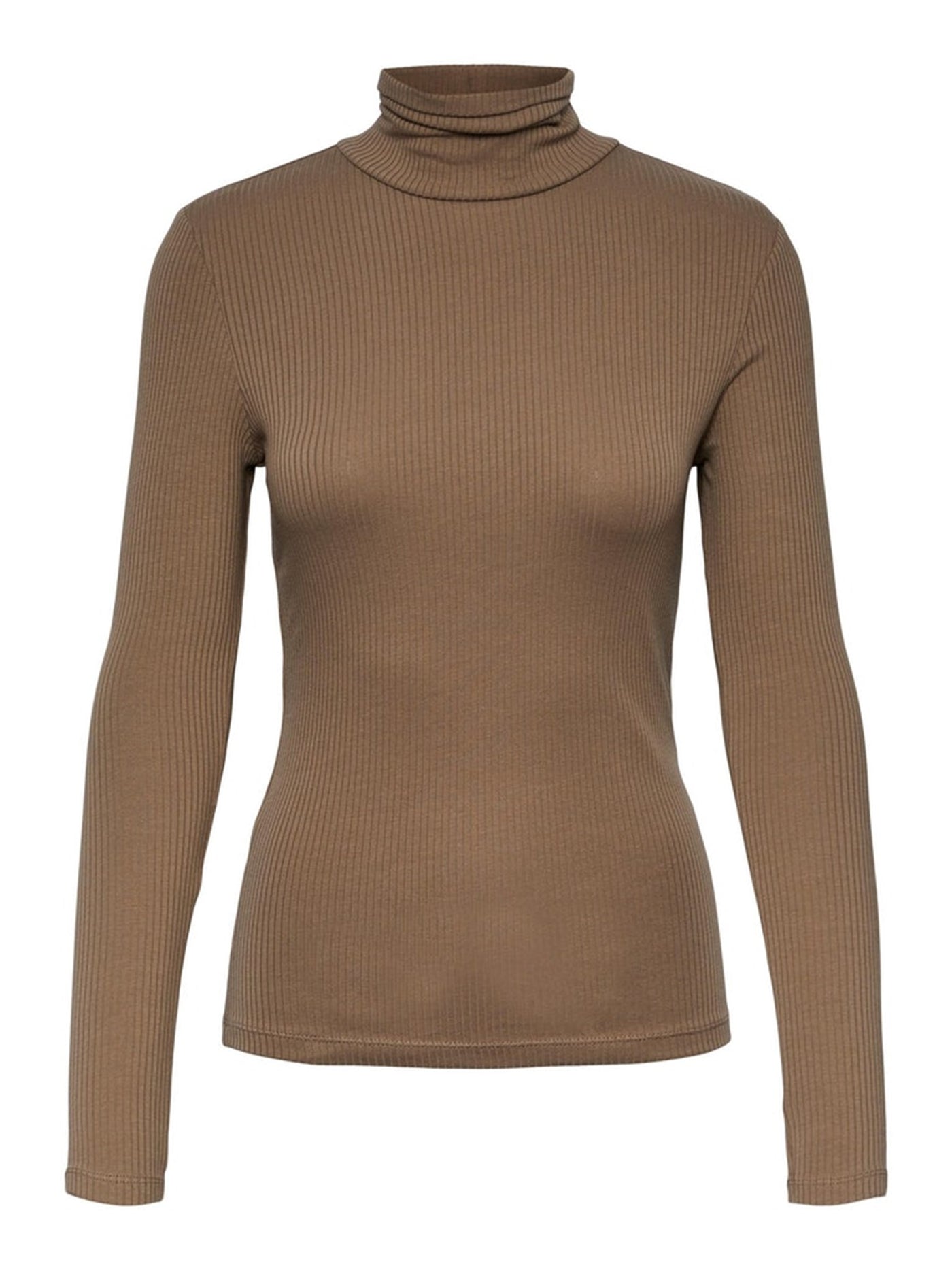 Kitte Rollneck Top - Fossil - PIECES - Braun 5