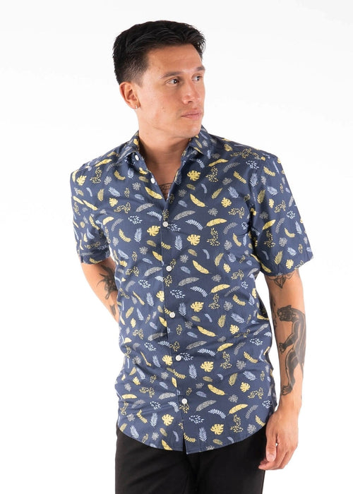 Printed short-sleeved shirt - Navy - TeeShoppen Group™ - Formal Shirts & Blouses - Only & Sons
