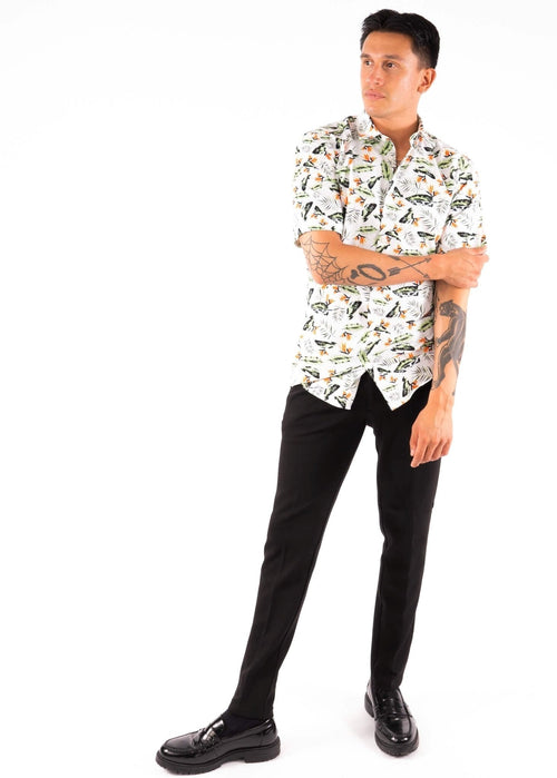 Printed short-sleeved shirt - White - TeeShoppen Group™ - Formal Shirts & Blouses - Only & Sons