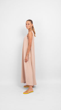 Prisilla V-Neck Midi Dress - Cement