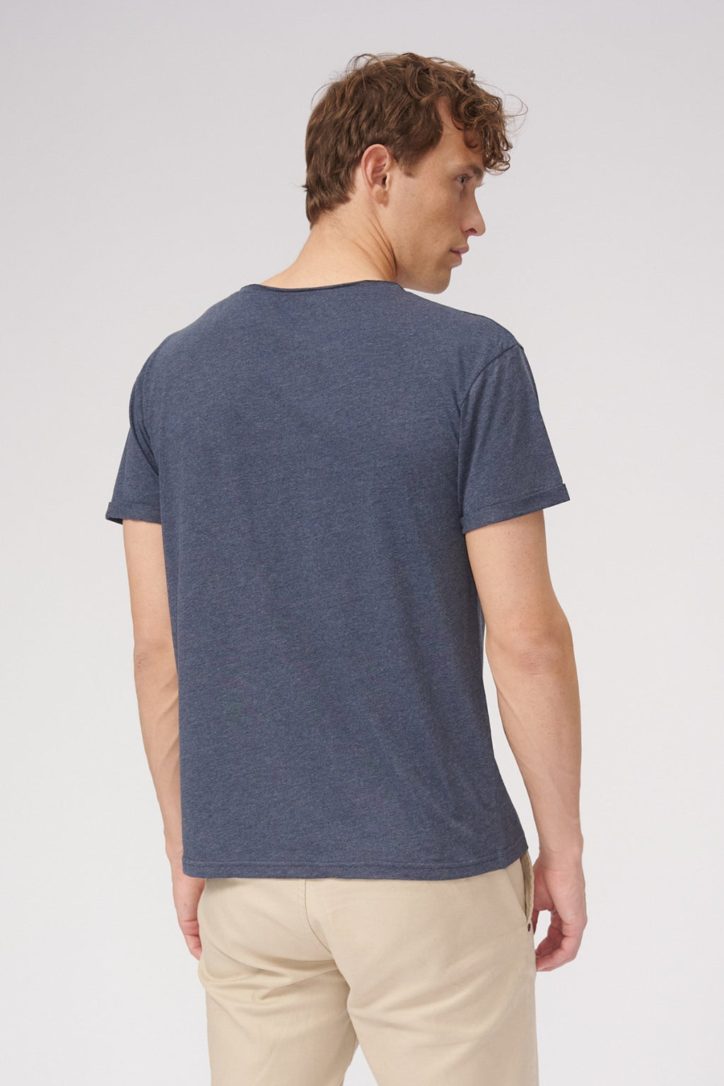 Raw Neck T-shirt - Mottled Blue
