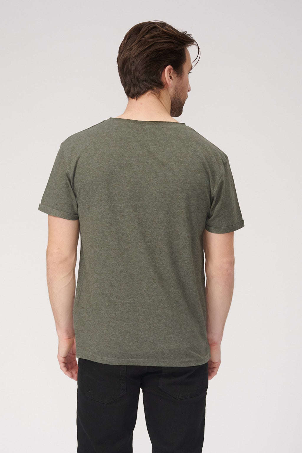 Rohhals -T -Shirt - fackelt grün