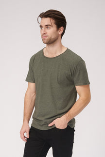 Rohhals -T -Shirt - fackelt grün
