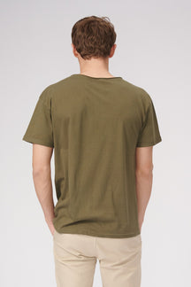 Raw Neck T-shirt - Olive Green